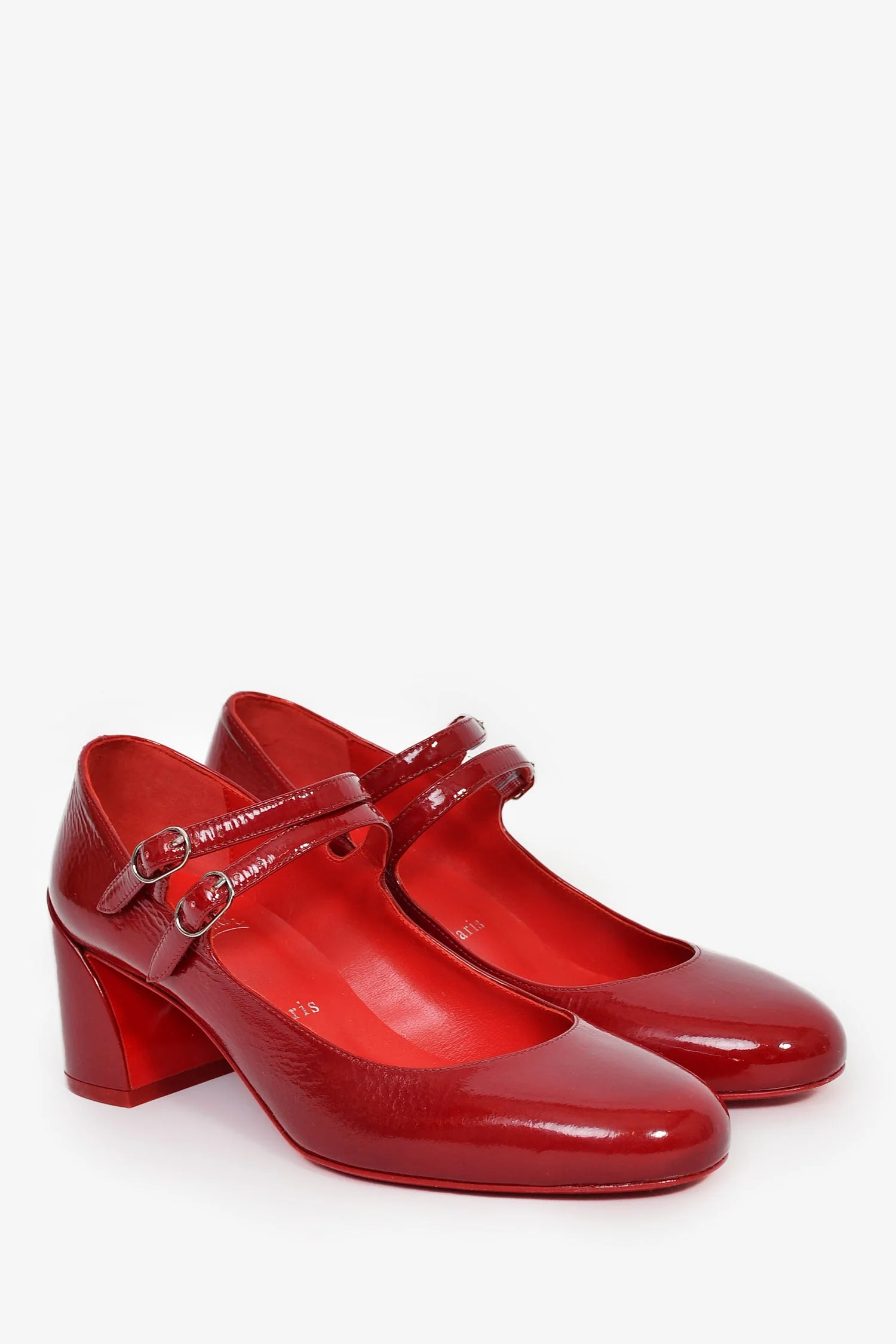 Christian Louboutin Red Patent Leather Miss Jane Pumps Size 36.5 - Image 2