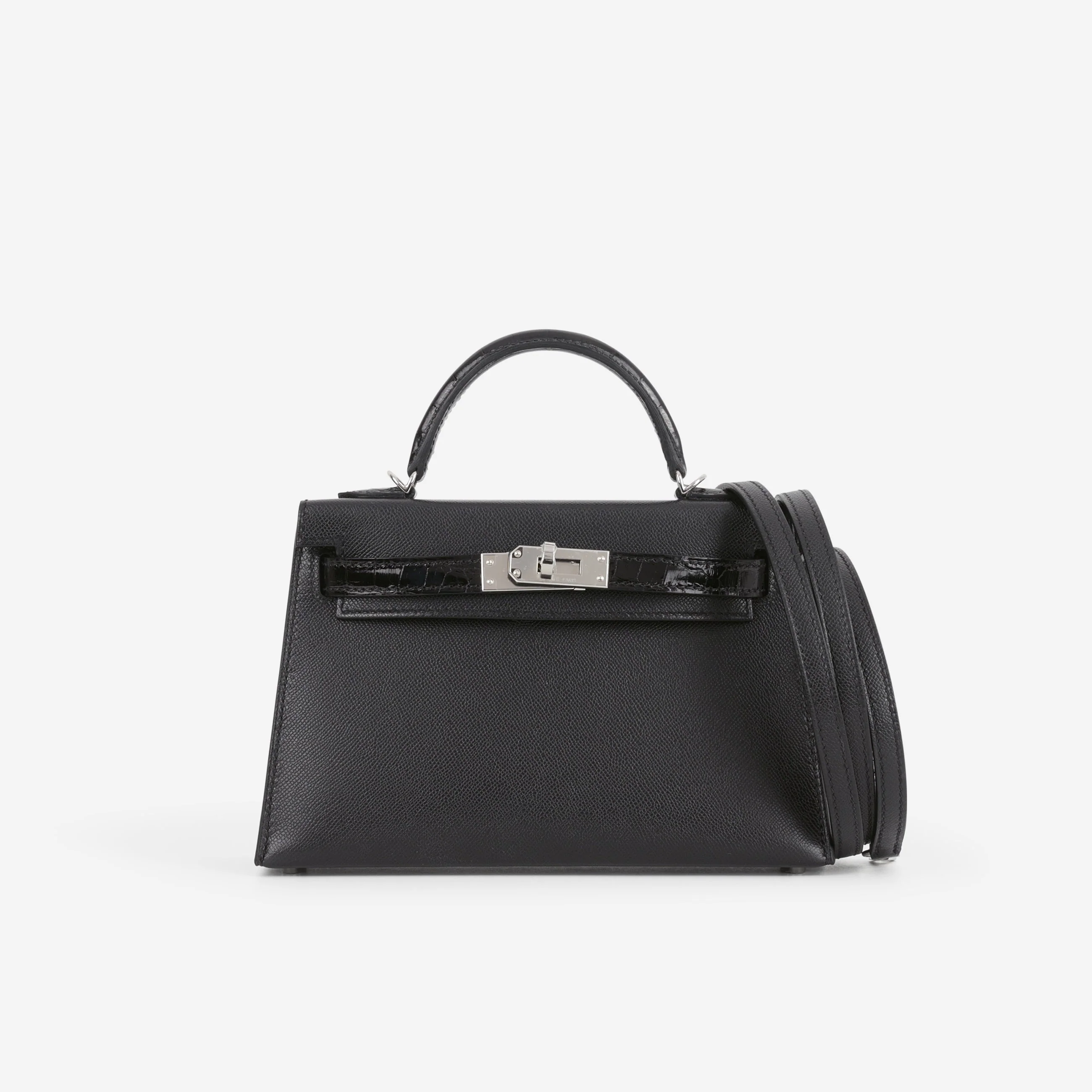 Hermès Mini Kelly Touch - Black Madame / Alligator | Palladium Hardware - Image 2