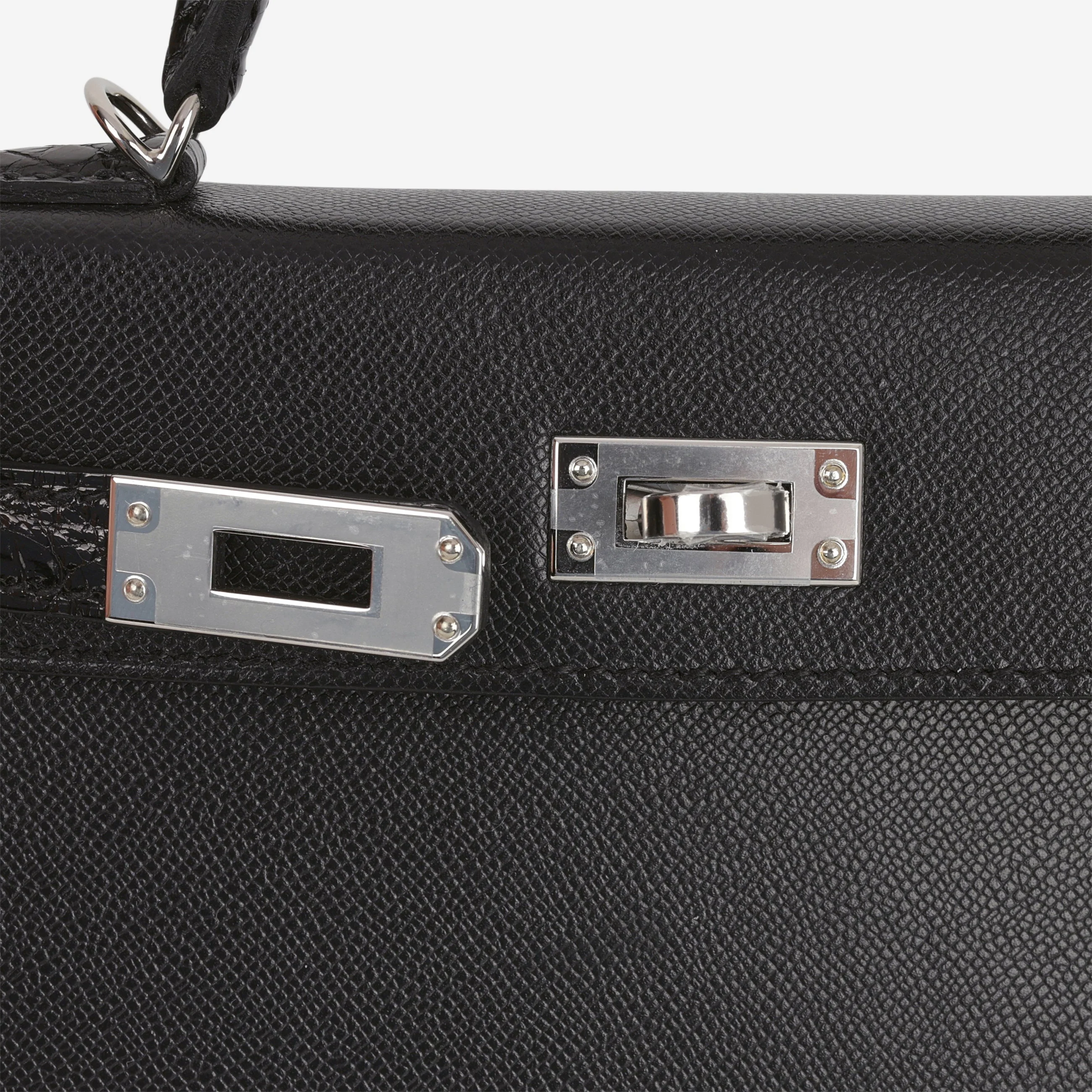 Hermès Mini Kelly Touch - Black Madame / Alligator | Palladium Hardware - Image 8